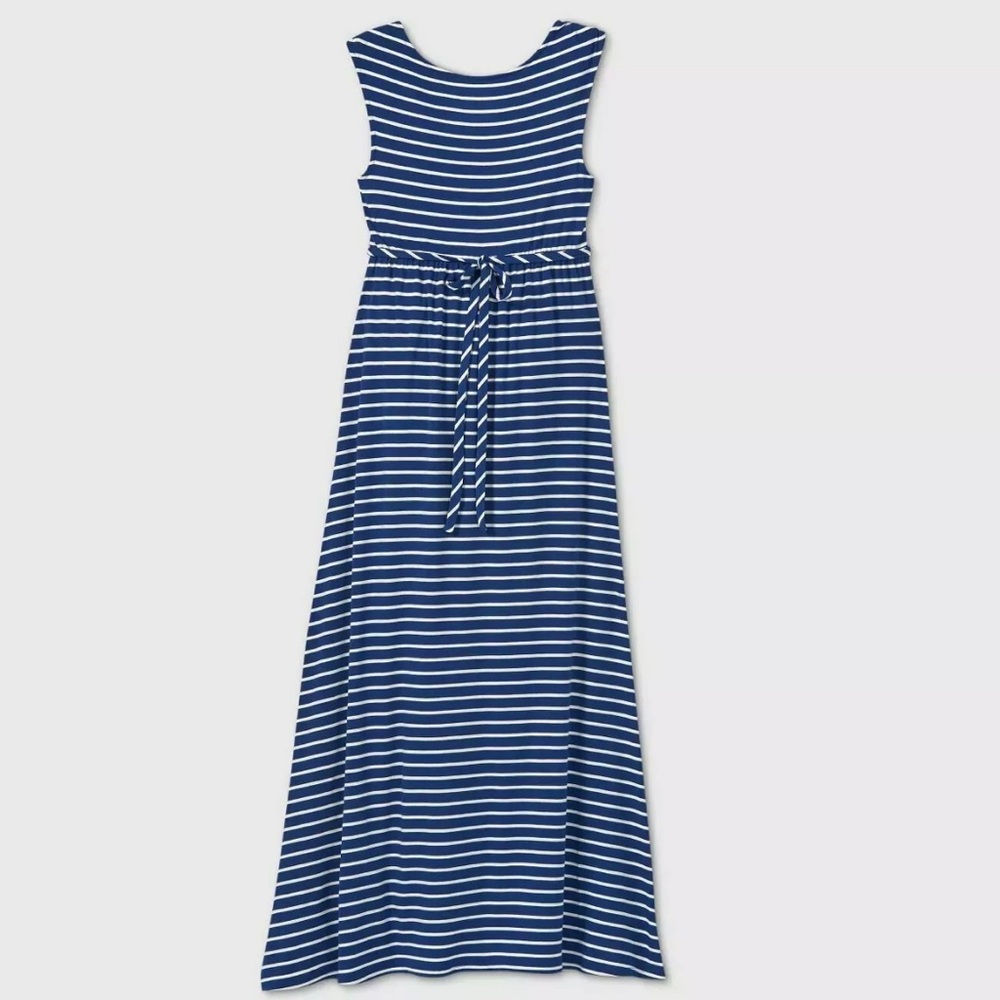 Isabel by Ingrid Striped Tank Maternity Dress Blue - Picture 12 of 13